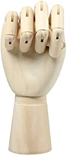 MEETOZ 7 Inch Wooden Hand Model Flexible Moveable Fingers Manikin Hand Figure Hand Model for Drawing, Sketching, Painting(Right Hand)
