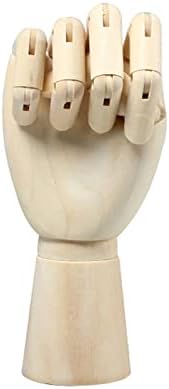 MEETOZ 7 Inch Wooden Hand Model Flexible Moveable Fingers Manikin Hand Figure Hand Model for Drawing, Sketching, Painting(Right Hand)