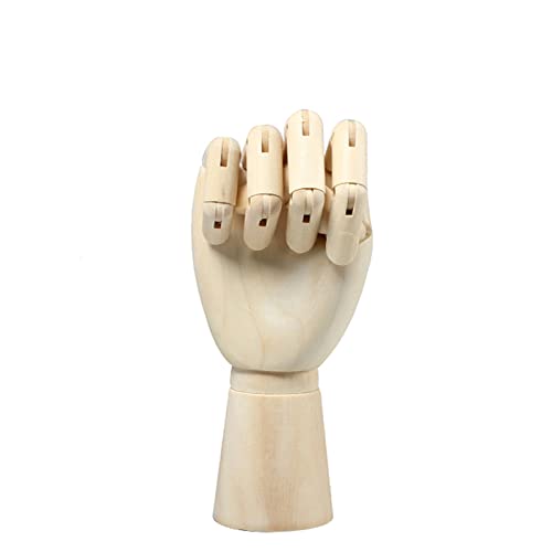 – MEETOZ 7 Inch Wooden Hand Model Flexible Moveable Fingers Manikin Hand Figure Hand Model for Drawing, Sketching, Painting(Right Hand)