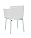 Milan Denise Club Style Swivel Arm Chair (Set of 2), White