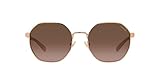 Coach HC7147 Sunglasses, Shiny Rose Gold/Brown Peach Mirrored, 56 mm