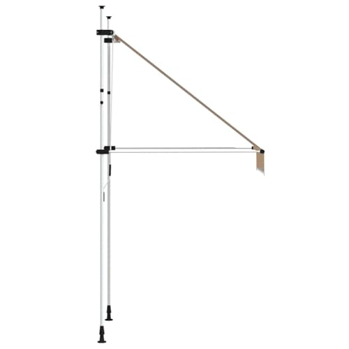 Auvent manuel rétractable 100 cm à rayures orange et blanches pour balcon