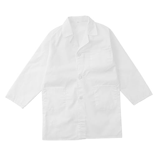 UPKOCH Bata Científica Infantil con Múltiples Bolsillos Cómoda y Transpirable Disfraz Escolar para Rol y Fiestas Temáticas Talla Mediana Mezcla de Algodón