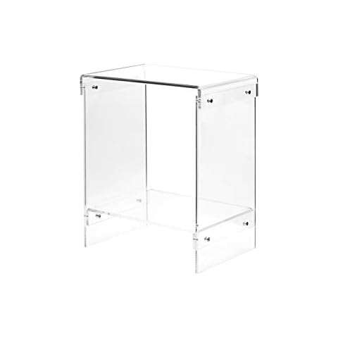 Artmaze Clear Acrylic End Table，2-Tier，Nightstand for Living Room and Bedroom,Easy Assembly,18x12 inch，22 inch high Cover