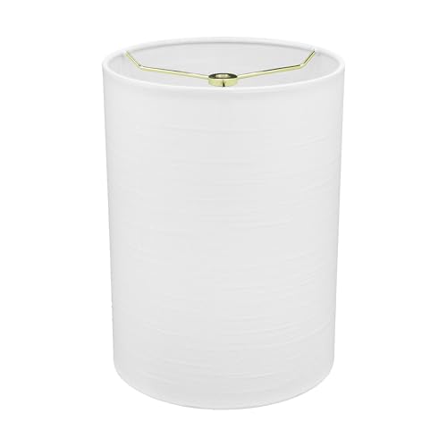 Image of Aspen Creative 31302A Contemporary Drum (Cylinder) Shaped Spider Construction Lamp Shade in Off White, 8 inch wide (8 inch x 8 inch x 11 inch)