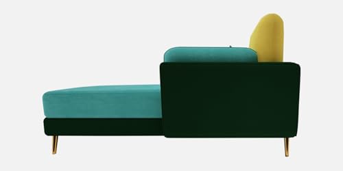 Image of Polyester Velvet Contemperory Sofa Set with Cushion Chaise Lounge, Sectional Sofa Perfect for Your Living Room,Guests Room & Office. (Turquoise & Green, 4 Seater)