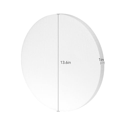 image for Crafare 13.6 Inch Large Foam Circles for Crafts 7 Pack 1 Inch Thick Ro