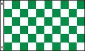 Green and White Checkered 3'x5' Polyester Flag by AvidFlag