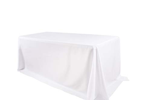 Gefeii White Rectangle Tablecloth 90X132 Inch Solid Polyester Rectangular Table Cloth For Wedding Party Restaurant Banquet Dining Buffet Table Picnic Decorations (Rectangle-90X132 Inch, White) #TOP6