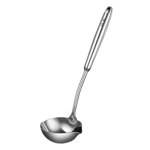 BEBEMOKO Suppenlöffel Mit Langem Griff Für Kochen Ölfilterlöffel Zum Abseihen Eintopflöffel Spülmaschinengeeignet Suppenkelle Mit Anti-hitze-griff