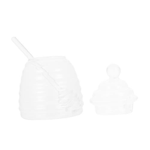 OFFSCH 1 Set Glass with Lid Kitchen Honey Canister with Stirring Rod Stylish Food Storage Container and Decorative Kitchen Gadget