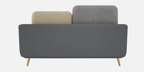 Image of Modern & Luxury Cushioned Couch Relax sectional Sofa in Fabric & Velvet and Heavy Duty Sofa Ideal for bedrooms, Living Rooms, Guest Rooms, Homes, and Office-(2 Seater Grey & Beige).