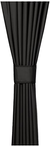 Amazon Basics Room Darkening Blackout Window Curtains with Back Tab Hanging Loops - 52" x 63", Black