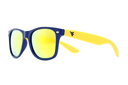 NCAA West Virginia Mountaineers WV-3 Blue Front Temple, Gold Lens Sunglasses, One Size, Blue