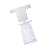 Description : BEALIFE Ensemble hakama de kendo authentique, uniforme japonais de kendo, confort et style pour l\'entraînement et la compétition d\'arts martiaux, tenue hakama d\'aïkido (jupe, Blanc et blanc, 175 cm