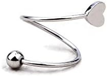 Melighting 20G Twisted Spiral Helix Earrings S-Shaped Helix Piercing Jewellery Sterling Silver Cartilage Hoops Spiral Earrings Conch, Lobe Piercings Earring for Women