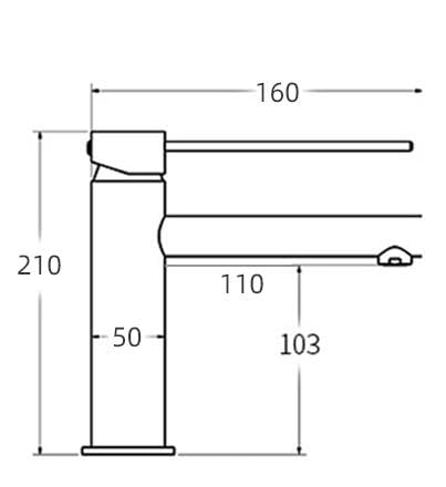 Mitigeur de lavabo noir en acier 304 SUS anti-corrosion