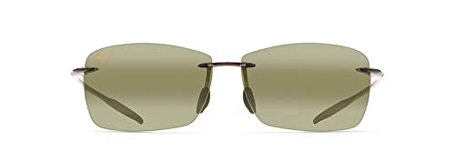 Maui Jim Men's and Women's Lighthouse Polarized Rimless Sunglasses, Trans Smoke Grey/Maui HT™, Medium