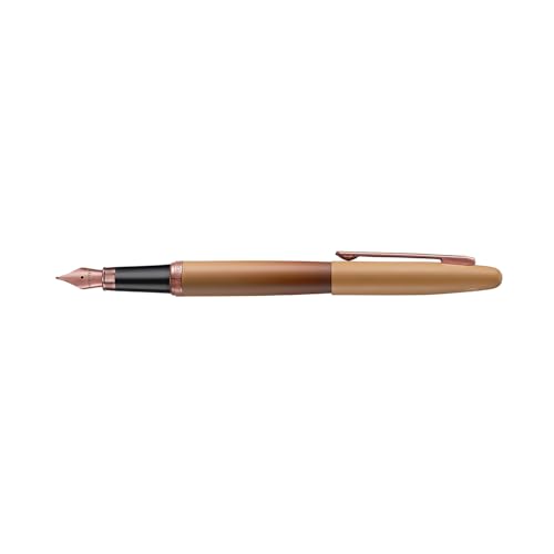 Image of Sheaffer VFM 9428 Fountain Pen | Coffee Edition Matt Brown With Regal PVD Trims | Fine Nib | Premium Pen