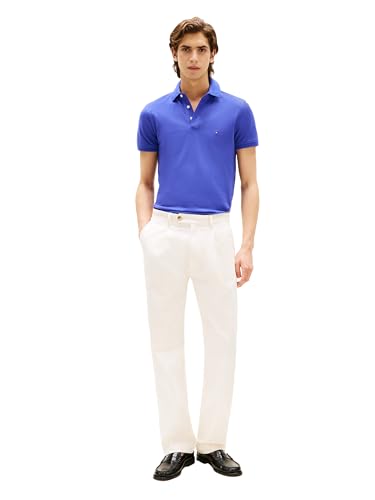 Image of Tommy Hilfiger Men's Short Sleeve Polo Shirts in Slim Fit with Stretch and Organic Pique Cotton