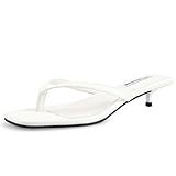 STUNAHOME Womens Kitten Heel Thong Sandals with Memory Foam Cute Flip Flop Heels for Women 1.4 Inches