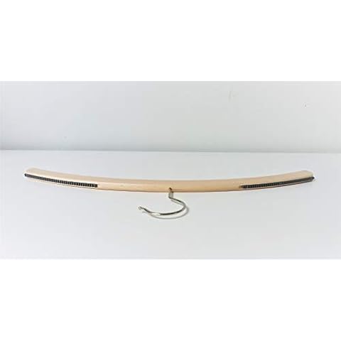 LinenWorld Unisex Non-Slip Slim Natural Wood Clothes Hangers with Extra Soft Rubber Grips, Waxed Finish, 42cm, Set of 10 Cover