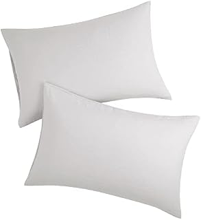 PiccoCasa Pillow Cases 2 Pack Soft Brushed Microfibre Pillow Covers with Envelope Closure, Bedding Pillowcases Light Grey 50 x 75cm