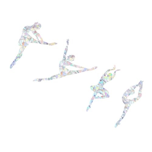 SOIMISS 4 hojas Pegatinas Estáticas Interiores Bailarinas PVC Duradero Decoración Ventana sin Adhesivo Adornos Creativos para Puertas Frigoríficos