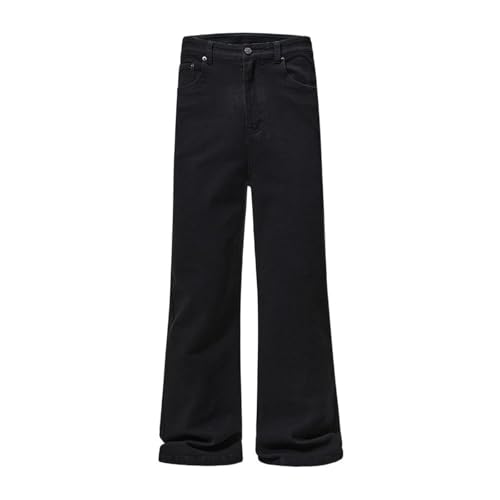 Men's Denim Pants Spring Elastic Waist Straight Leg Jeans