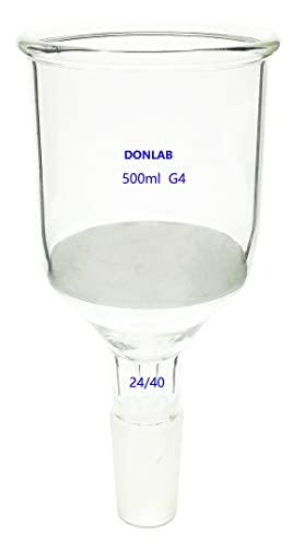 DONLAB EEH2004 Glass 2000ml Buchner Filtering Funnel 24/40 Ground Joint with Fritted Disc G4 Pore Size 4-7?m