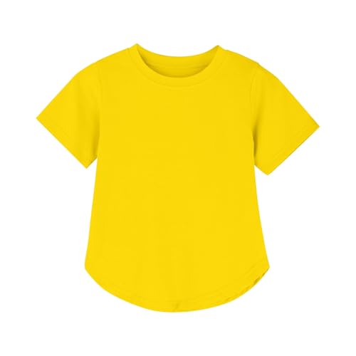 Girls Summer Short Sleeve Shirt Kids Crewneck Curve Hem Soft Tunic Tops T-Shirts 5 to 14 Years2