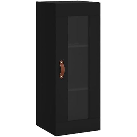 vidaXL Black Wall Mounted Storage Cabinet Cover
