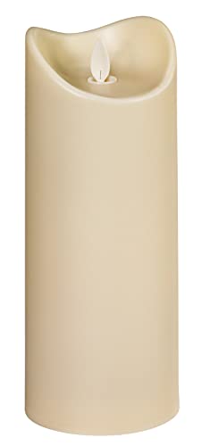 Dehner Outdoor-Kerze mit LED-Beleuchtung, Ø 8.9 cm, Höhe 22.8 cm, Kunststoff, creme Dehner Outdoor-Kerze mit LED-Beleuchtung, Ø 8.9 cm, Höhe 22.8 cm, Kunststoff, creme