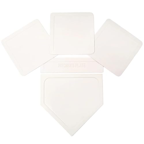 Rubber Throw Down Practice Baseball Base Set - Includes All 4 Bases with Pitcher Strip!