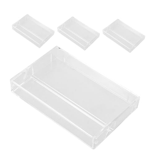 Alipis 4pcs Cassette Tape Storage Boxes Plastic Cassette Cases for Collectors