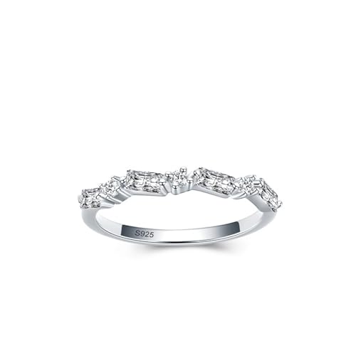 Bague femme argent anti-ternissement et zircone rectangulaire chic