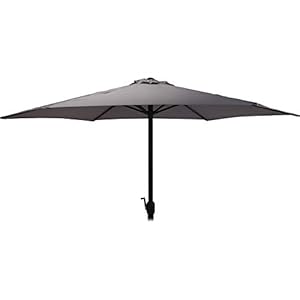 Pro Garden Parasol Dia 300 cm aluminium/polyester grijs