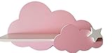 Cloud Shelf for Kids Room, Cloud Shelves for Nursery Decor (Pink)