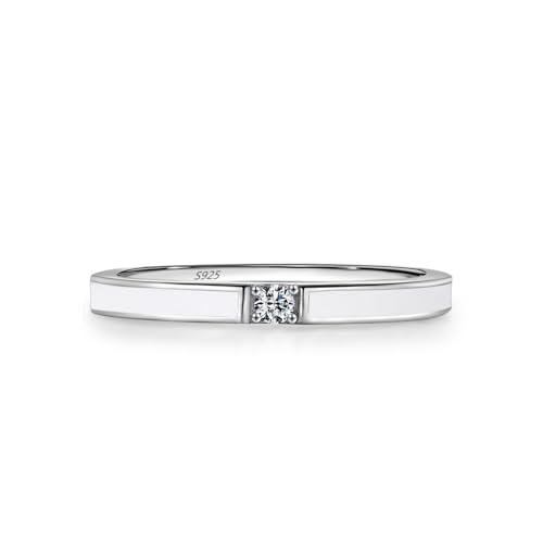 Bague argent 925 femme solitaire zircone cubique ronde anneau vintage ruban