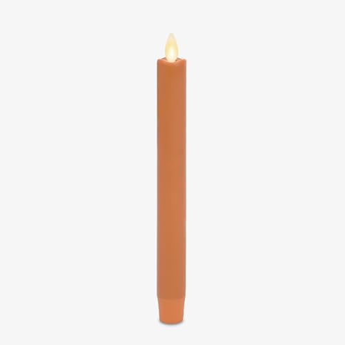 Image of Luminara - Flameless Battery Operated Taper Candle - Harvest Pumpkin - Pack of 1-1x9.5 - LED Flickering Flame - Realistic Safe for Home Kids and Pets