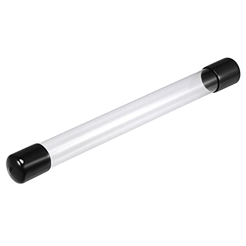 Image of MECCANIXITY Clear Storage Tube 0.8 inch x 9 inch(20mm x 230mm) Lightweight for Bead Containers, Craft, DIY with Black Caps 5 Pack