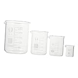 SMASOLO 4 pièces Set de Béchers Verre Borosilicate Gradués Ustensiles de Laboratoire po...