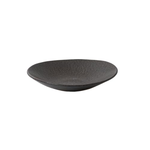 信楽焼・明山(meizan) HIJICA サラダプレート19cm 電子レンジ食洗機対応 (ダークグレー)