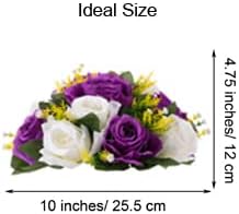 Miniatura 7 de Centros de mesa de flores para mesas de boda decoraciones de mesa de boda, bolas de flores moradas y blancas, centros de mesa para compromiso,