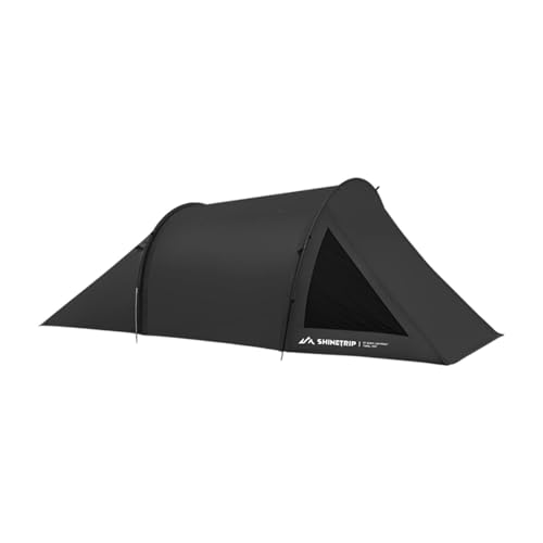 predolo Family Tunnel Tent for Hiking, Windproof and Sun Protection, Black