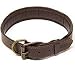 Logical Leather Padded Dog Collar - Best Full Grain Heavy Duty Genuine Leather Collar - Brown - Large