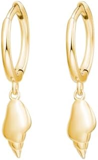 Dainty Huggie Hoop Earrings with Dangle for Women Girls, 925 Sterling Silver Small Huggie Earring with Drop Charm for Everyday