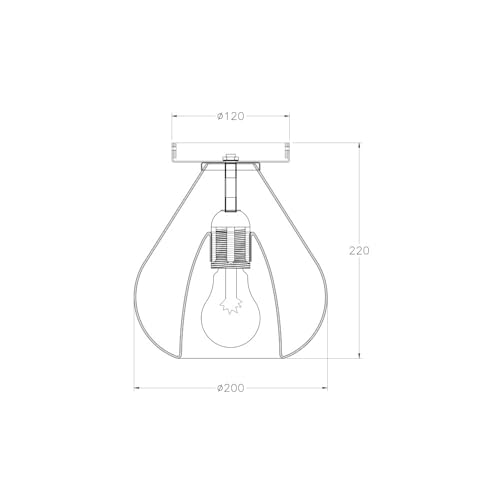 Plafonnier rond d.20cm Fabas Luce Lila avec ampoule LED E27