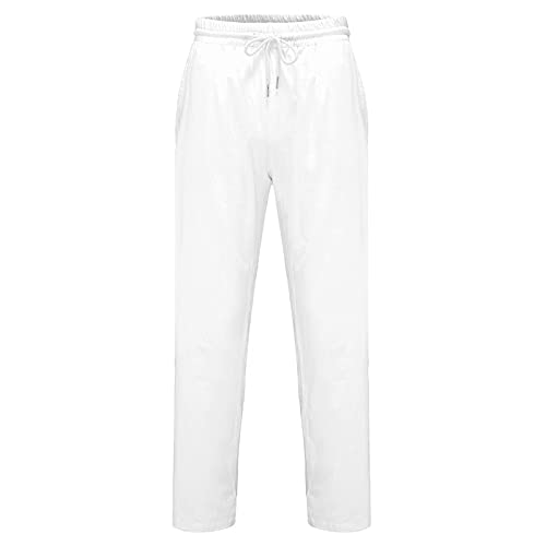 Ymosrh Joggers for Men Men's Summer Minimalist and Fashionable Cotton Linen Trousers Sweatpants