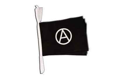 Guirlande drapeau Anarchie de 5,9 mètres avec 20 pavillons noirs et blancs